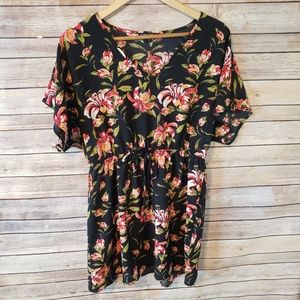 Mario Serrani Floral Print Sun Midi Dress Size Small